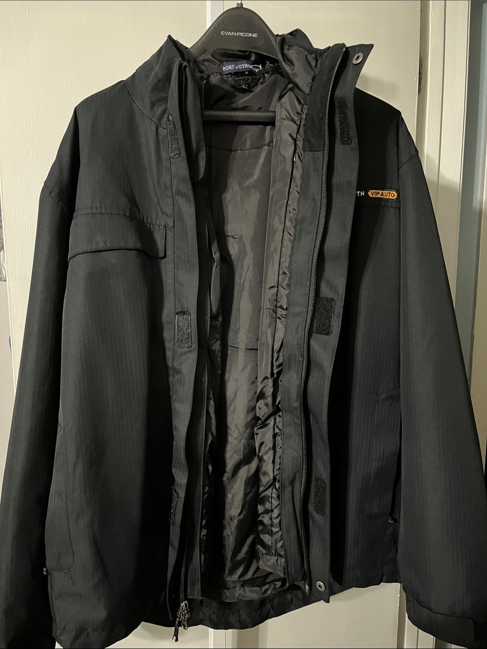 Port Authority Black Men's Waterproof Hooded Raincoat